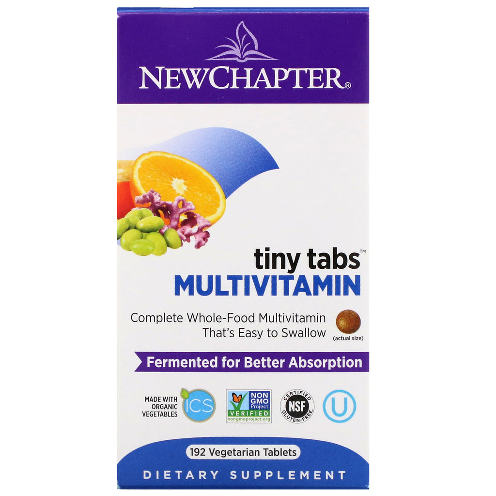 New Chapter, Multivitamin Tiny Tabs, Complete Whole-Food Multivitamin, 192 Vegetarian Tablets