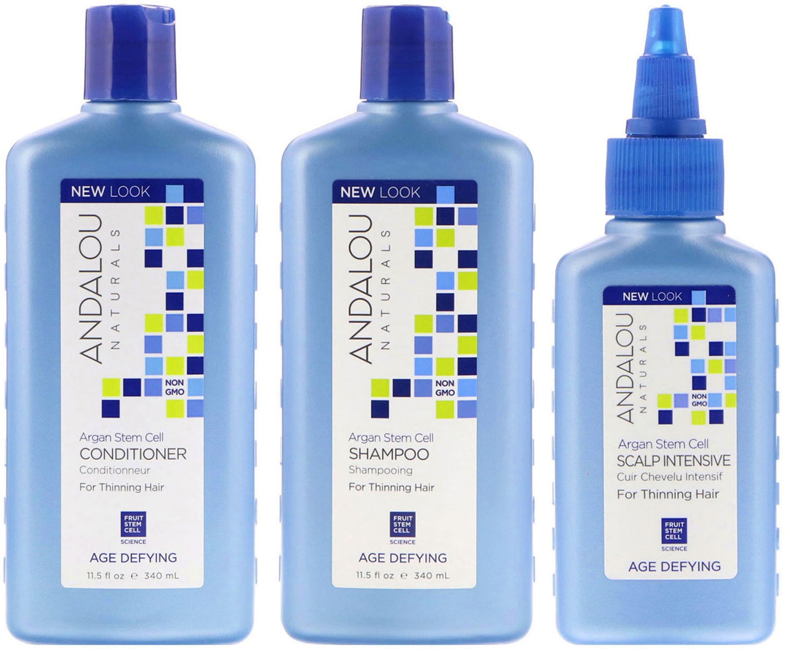 Andalou Naturals, Argan Stem Cell, Thinning Hair System, Age Defying, 3 Piece Kit