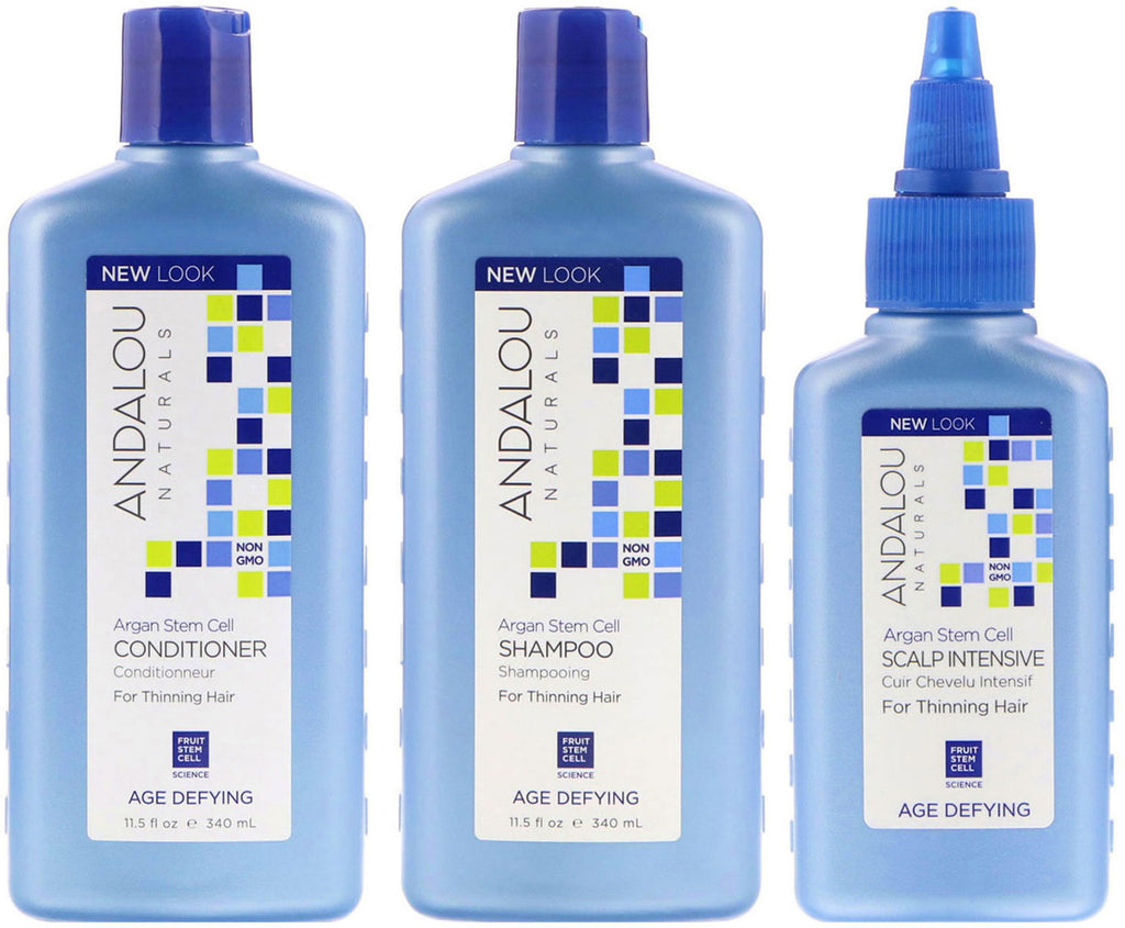 Andalou Naturals, Argan Stem Cell, Thinning Hair System, Age Defying, 3 Piece Kit