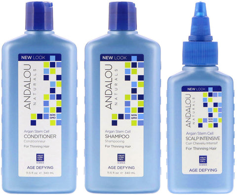 Andalou Naturals, Argan Stem Cell, Thinning Hair System, Age Defying, 3 Piece Kit