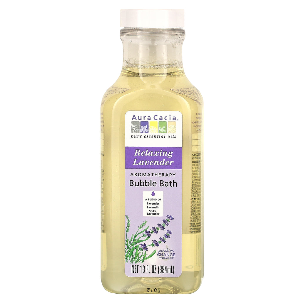 Aura Cacia, Aromatherapy Bubble Bath, Relaxing Lavender, 13 fl oz (384 ml)