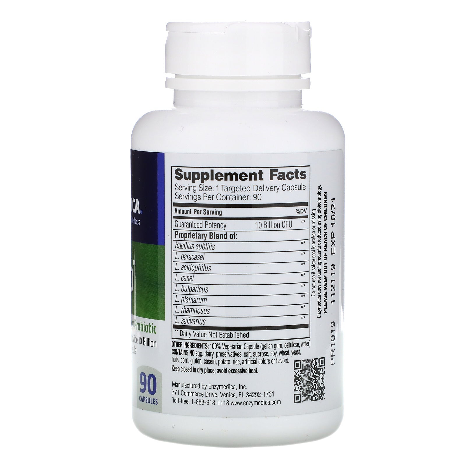 Enzymedica, Pro-Bio, Guaranteed Potency Probiotic, 90 Capsules