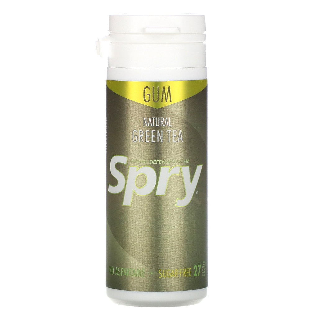 Xlear, Spry, Chewing Gum, Green Tea, Sugar-Free, 27 Pieces