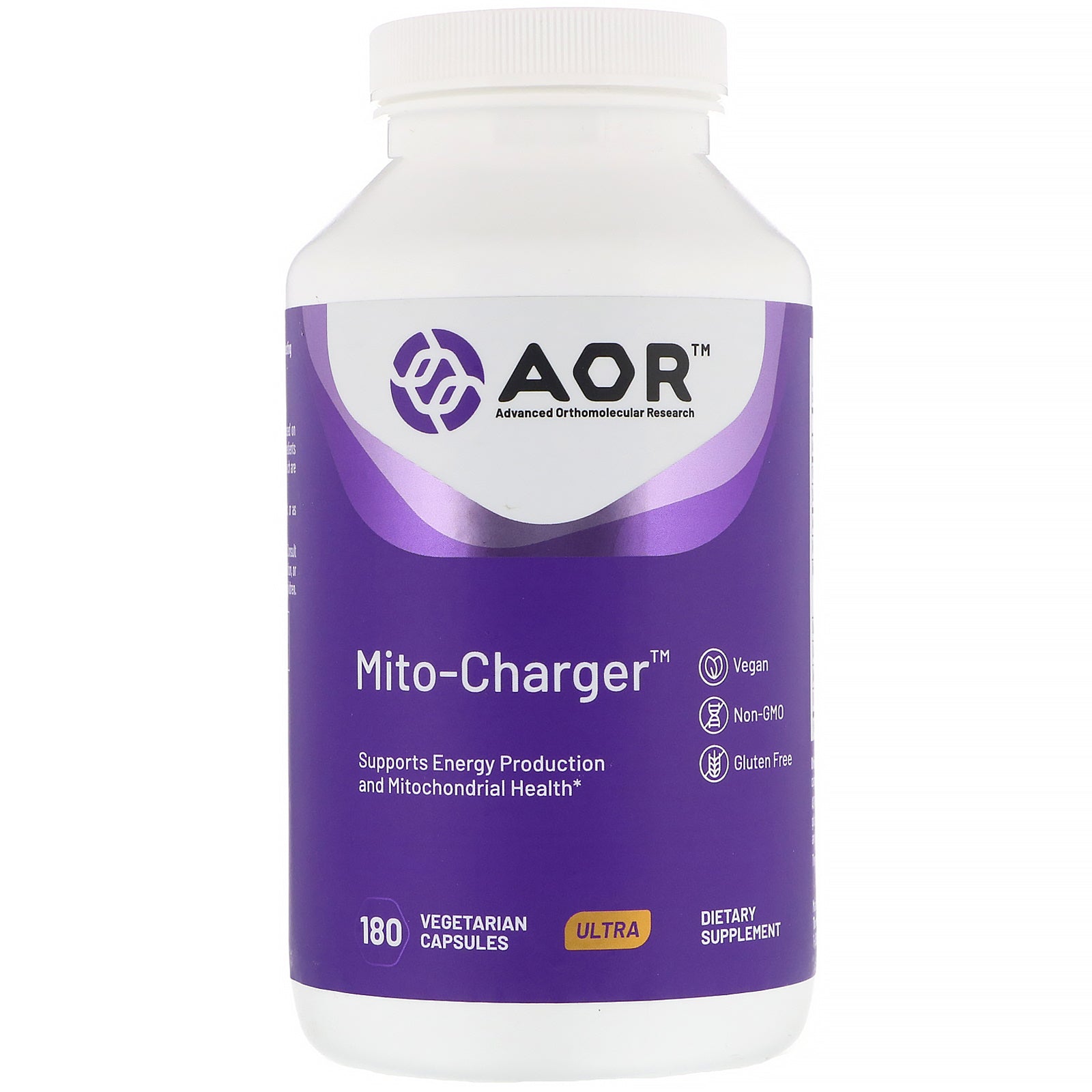 Advanced Orthomolecular Research AOR, Mito-Charger, 180 Vegetarian Capsules