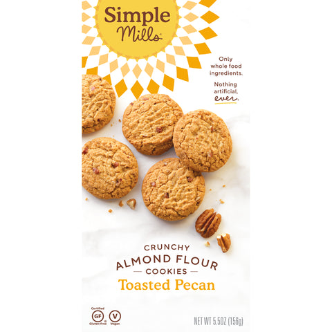 Simple Mills, Naturally Gluten-Free, Crunchy Cookies, Toasted Pecan, 5.5 oz (156 g)