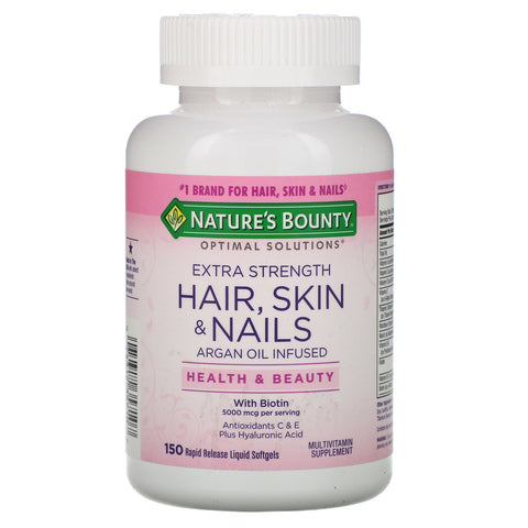 Nature's Bounty, Optimal Solutions, Extra Strength Hair, Skin & Nails, 150 Rapid Release Liquid Softgels