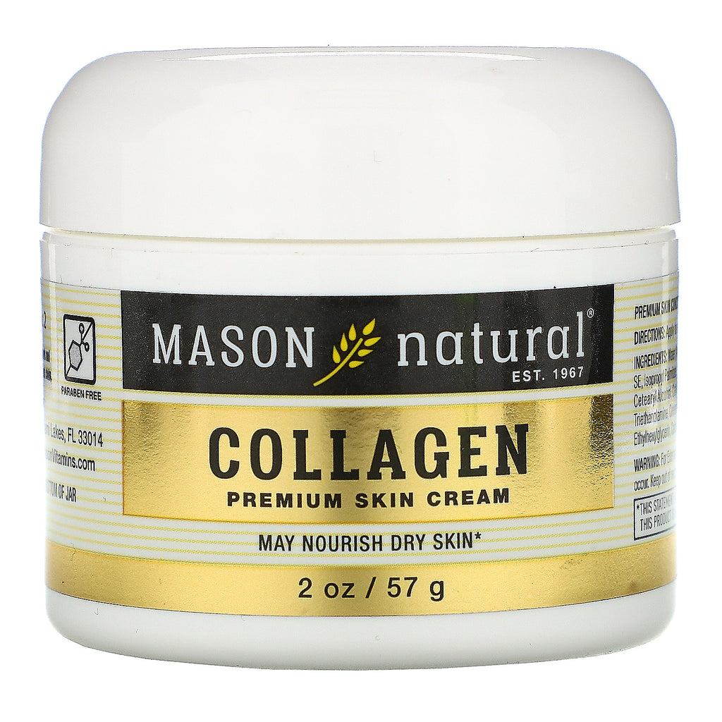 Mason Natural, Coconut Oil Skin Cream + Collagen Premium Skin Cream, 2 Pack, 2 oz (57 g) Each