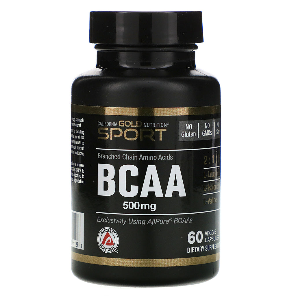 California Gold Nutrition, BCAA, AjiPure® Branched Chain Amino Acids, 500 mg, 60 Veggie Caps