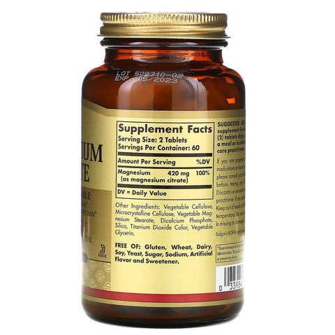Solgar, Magnesium Citrate, 120 Tablets