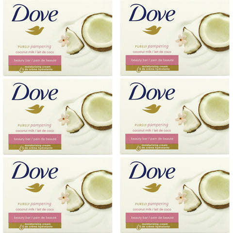 Dove, Purely Pampering Beauty Bar, Coconut Milk and Jasmine Petals, 6 Bars, 3.75 oz (106 g) Each
