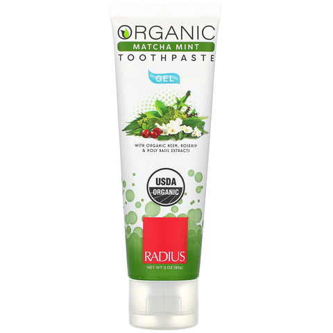 RADIUS, Organic Gel Toothpaste, Matcha Mint, 3 oz (85 g)