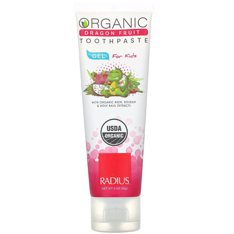 RADIUS, Organic Gel Toothpaste, For Kids, Dragon Fruit, 3 oz (85 g)