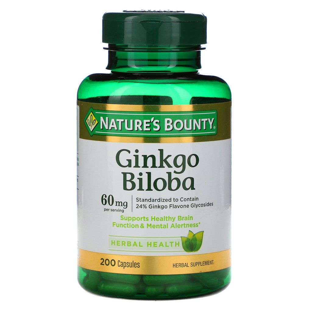 Nature's Bounty, Ginkgo Biloba, 60 mg, 200 Capsules