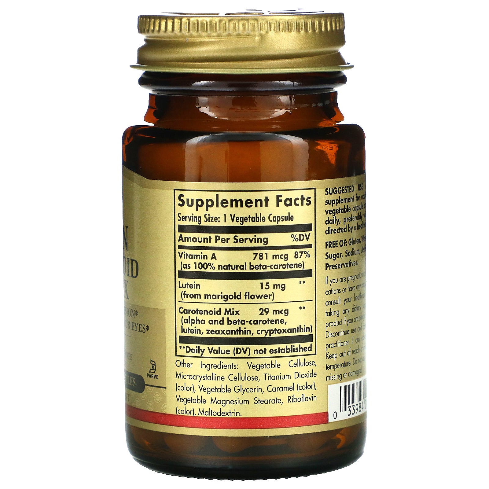 Solgar, Lutein Carotenoid Complex, 30 Vegetable Capsules