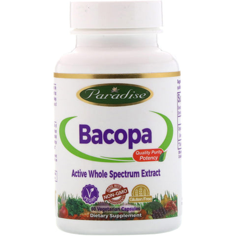 Paradise Herbs, Bacopa, 60 Vegetarian Capsules