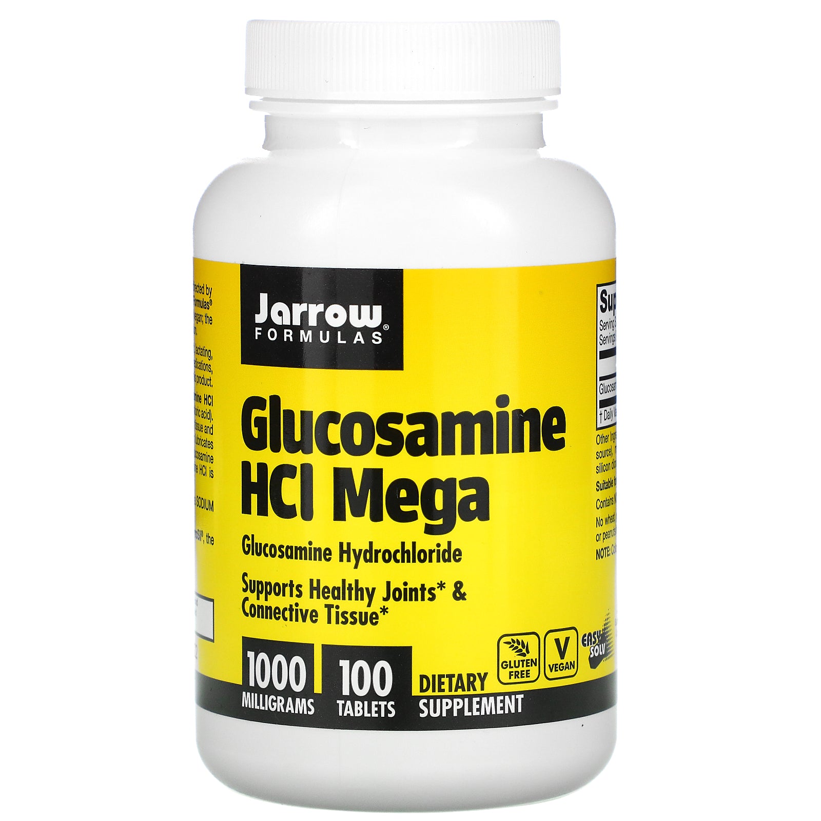 Jarrow Formulas, Glucosamine HCI Mega, 1,000 mg, 100 Tablets