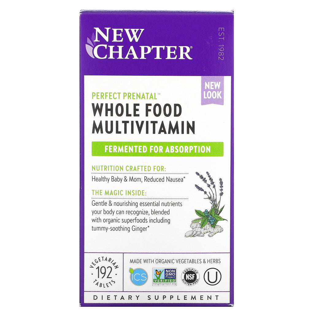 New Chapter, Perfect Prenatal, Whole Food Multivitamin, 192 Vegetarian Tablets