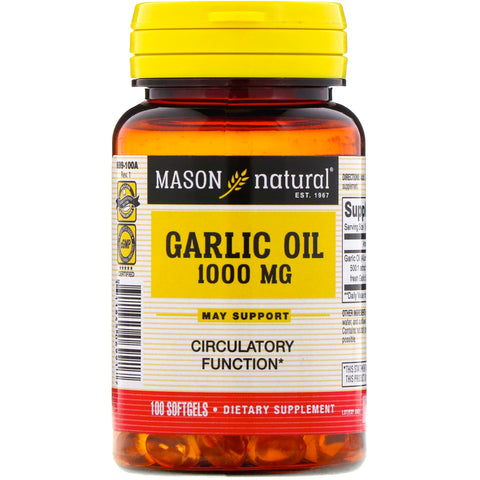 Mason Natural, Garlic Oil, 1000 mg, 100 Softgels