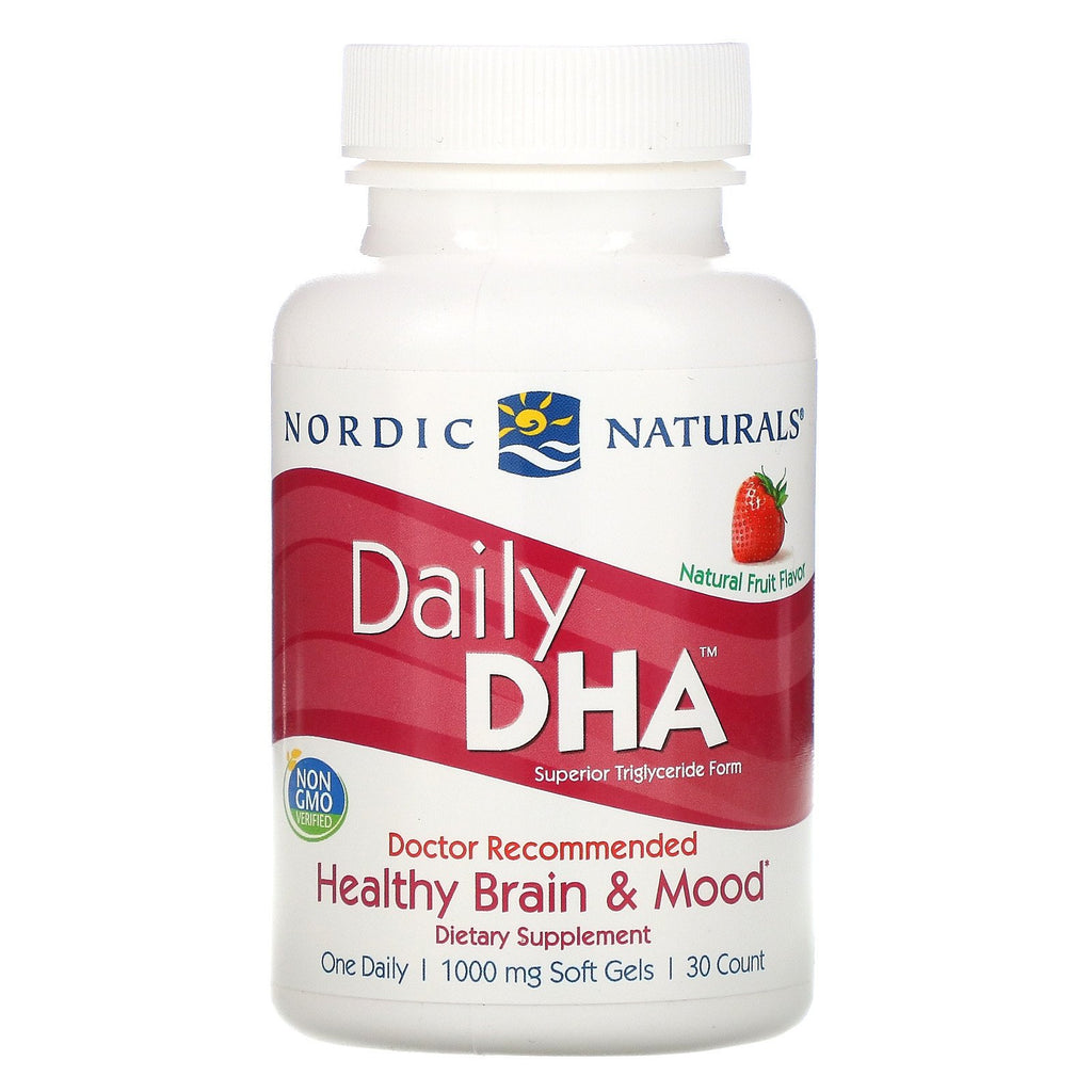 Nordic Naturals, Daily DHA, Natural Fruit Flavor, 1,000 mg, 30 Soft Gels