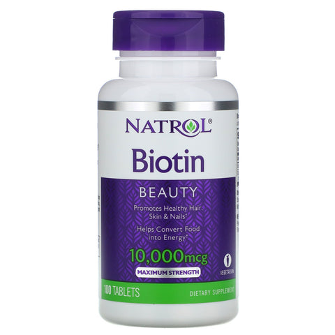 Natrol, Biotin, Maximum Strength, 10,000 mcg, 100 Tablets