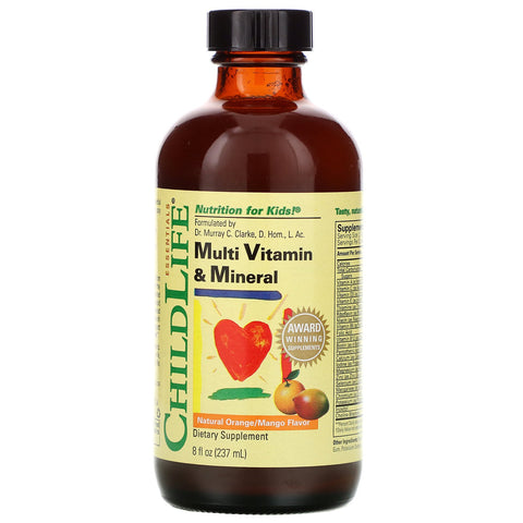 ChildLife, Essentials, Multi Vitamin & Mineral, Natural Orange/Mango Flavor, 8 fl oz (237 ml)