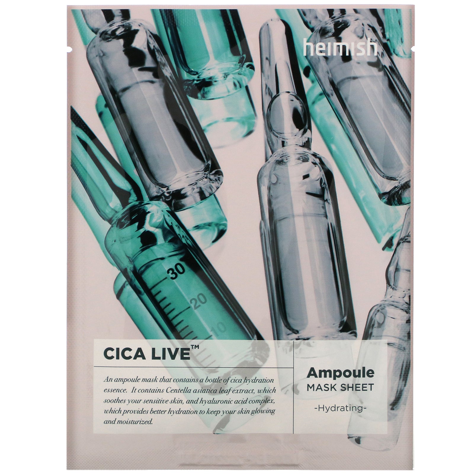 Heimish, Cica Live, Ampoule Beauty Mask Sheet, 5 Sheets, 30 ml Each