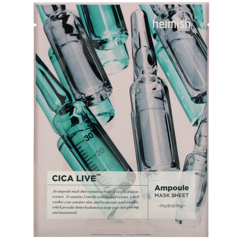 Heimish, Cica Live, Ampoule Beauty Mask Sheet, 5 Sheets, 30 ml Each