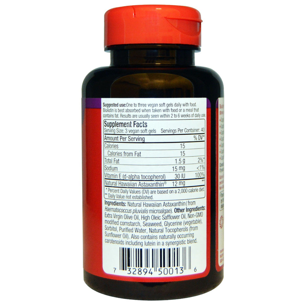 Nutrex Hawaii, BioAstin, 4 mg, 120 Vegan Soft Gels