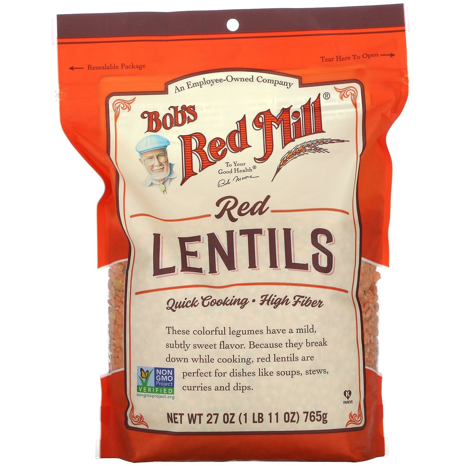 Bob's Red Mill, Red Lentils Heritage Beans, 27 oz (765 g)