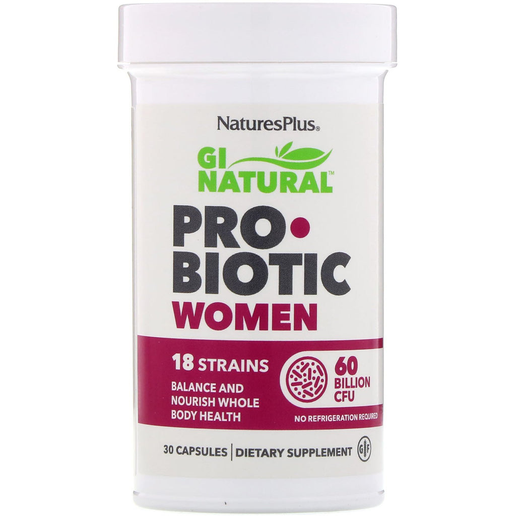 Nature's Plus, GI Natural Probiotic Women, 60 Billion CFU, 30 Capsules