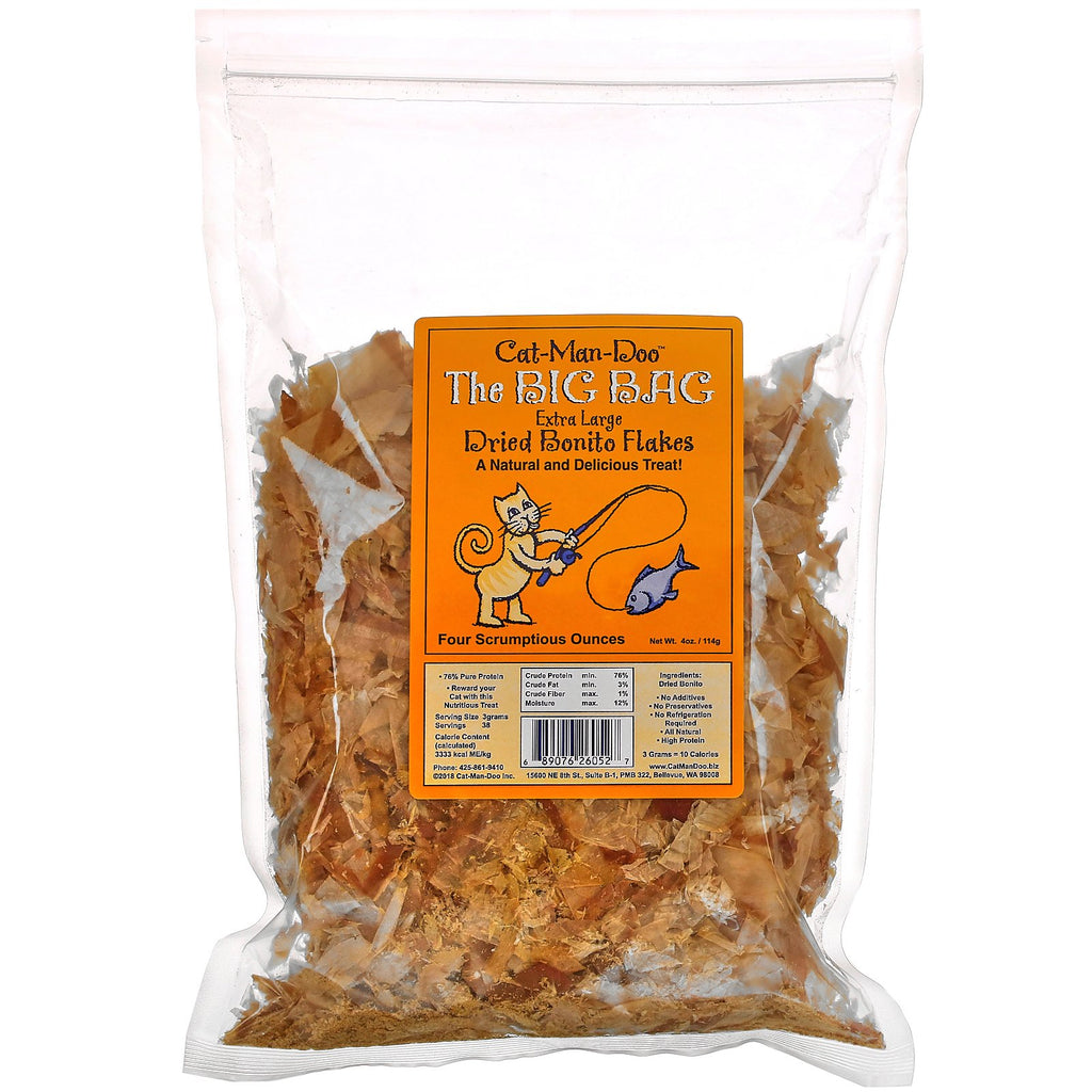 Cat-Man-Doo, The Big Bag, Extra Large Dried Bonito Flakes for Cats, 4 oz (114 g)