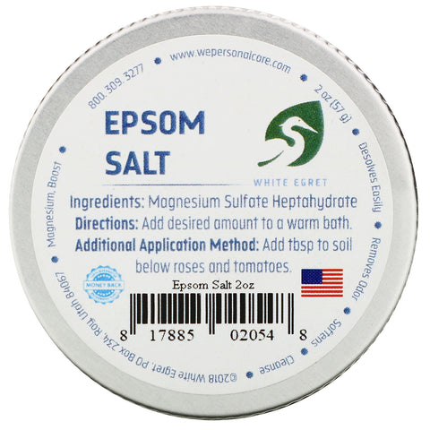 White Egret Personal Care, Epsom Salt, 2 oz (57 g)