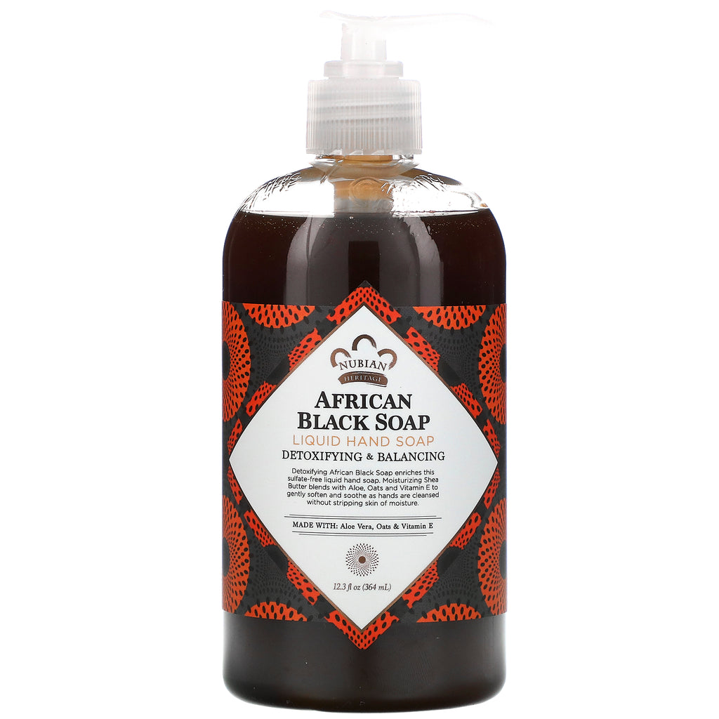 Nubian Heritage, African Black Soap, Liquid Hand Soap, 12.3 fl oz (364 ml)