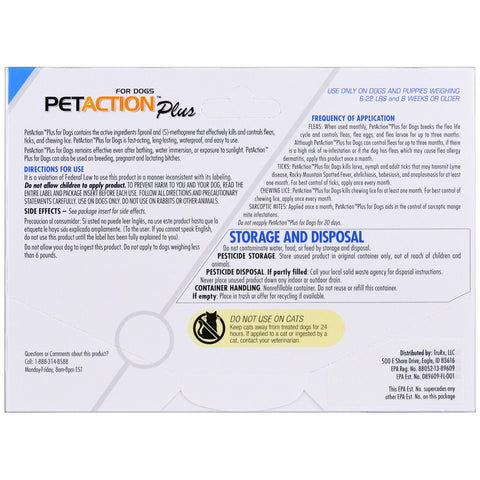 PetAction Plus, For Small Dogs, 3 Doses - 0.023 fl oz