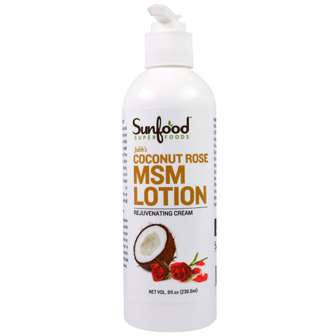 Sunfood, Jubbs's Coconut Rose MSM Lotion, 8 fl oz (236.6 ml)