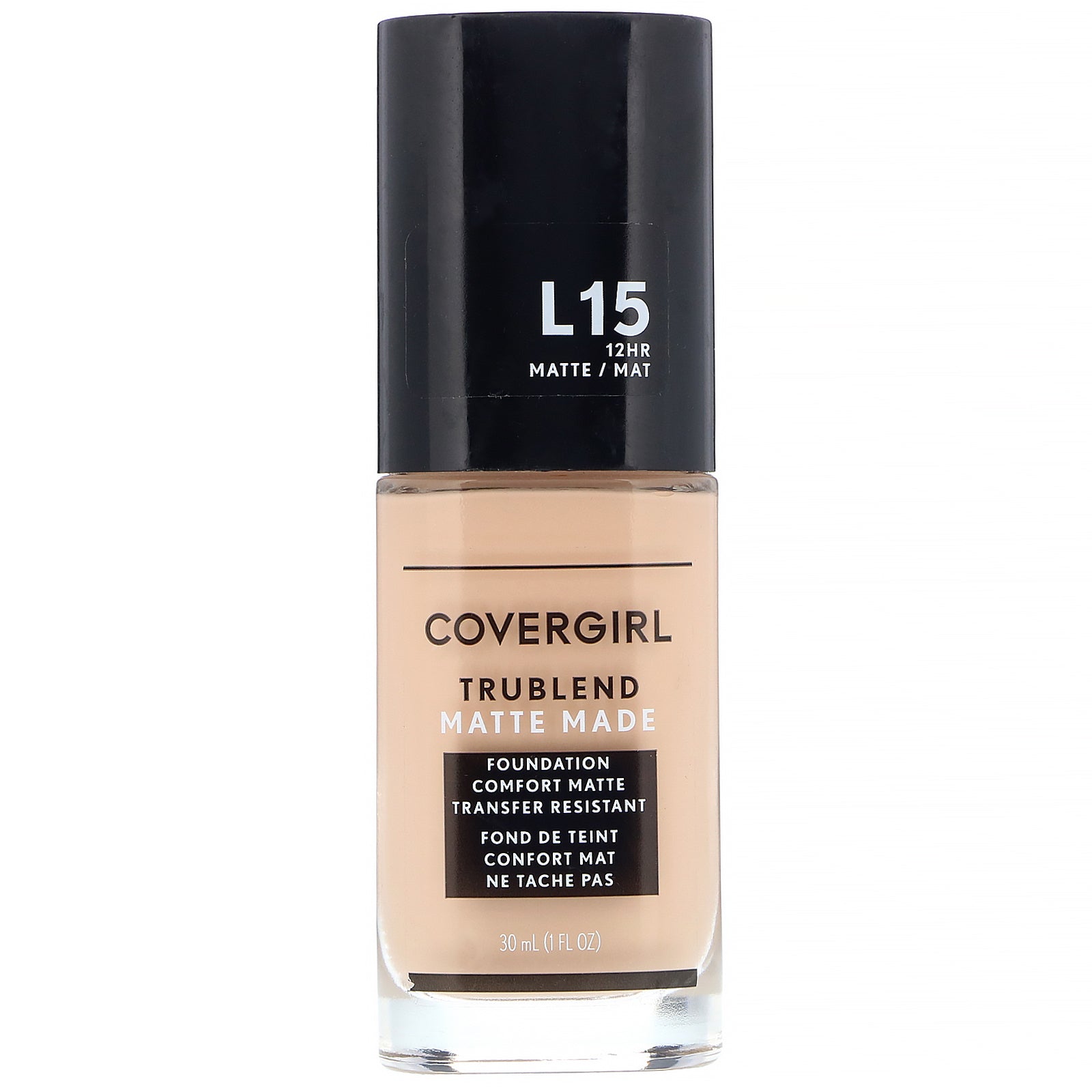 Covergirl, Trublend, Matte Made Foundation, L15 Porcelain, 1 fl oz (30 ml)