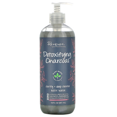 Renpure, Detoxifying Charcoal, Clarifying + Deep Cleanse Body Wash, 19 fl oz (561 ml)