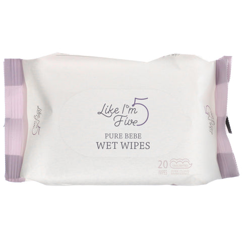 Like I'm Five, Pure Bebe, Wet Wipes, Unscented, 20 Wipes