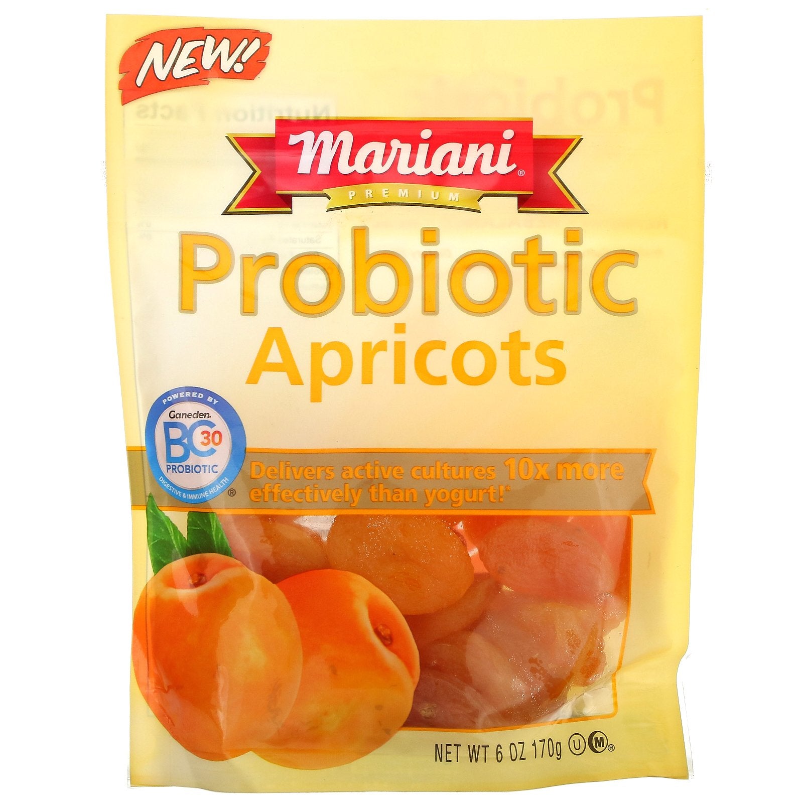 Mariani Dried Fruit, Premium Probiotic Apricots, 6 oz (170 g)