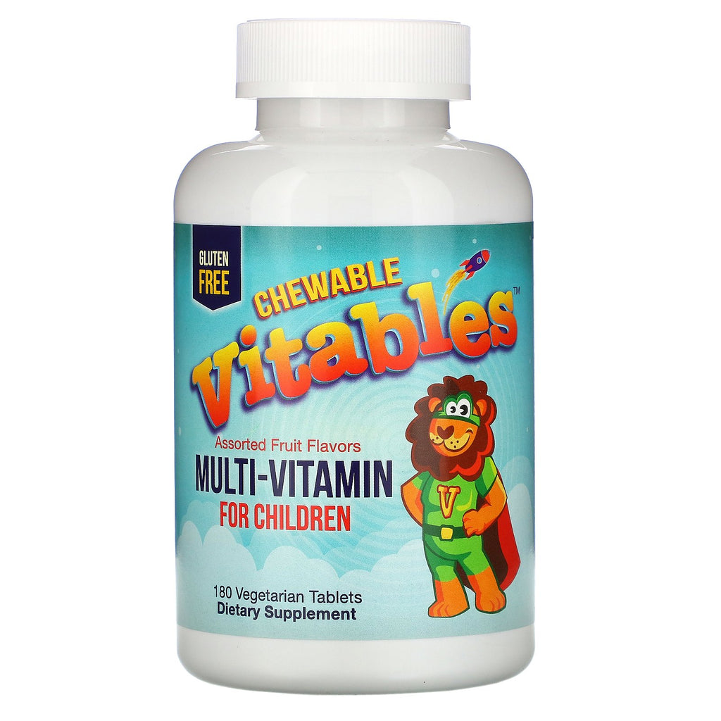 Vitables, Multi-Vitamin for Children, Assorted Fruit Flavors, 180 Vegetarian Tablets