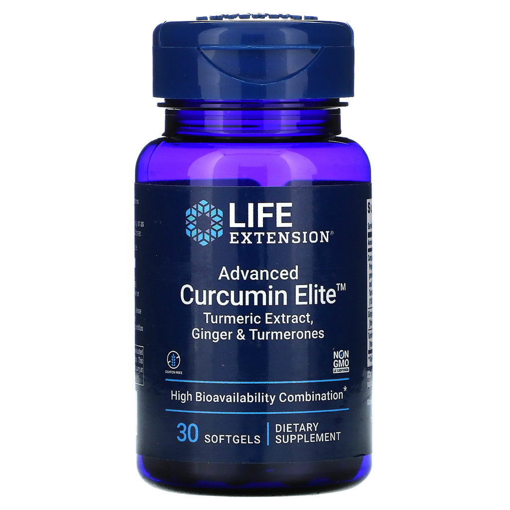 Life Extension, Advanced Curcumin Elite, Turmeric Extract, Ginger & Turmerones, 30 Softgels