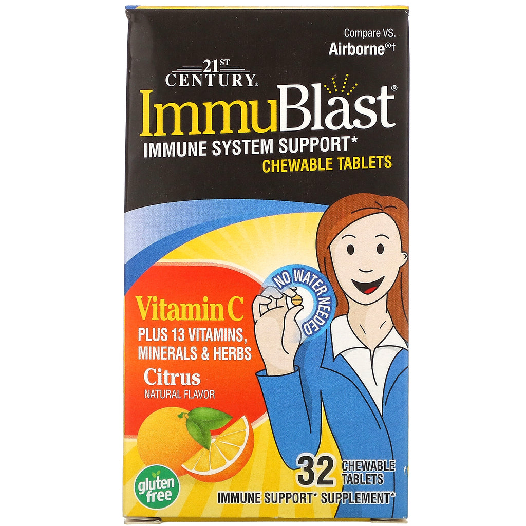 21st Century, ImmuBlast, Citrus, 32 Chewable Tablets