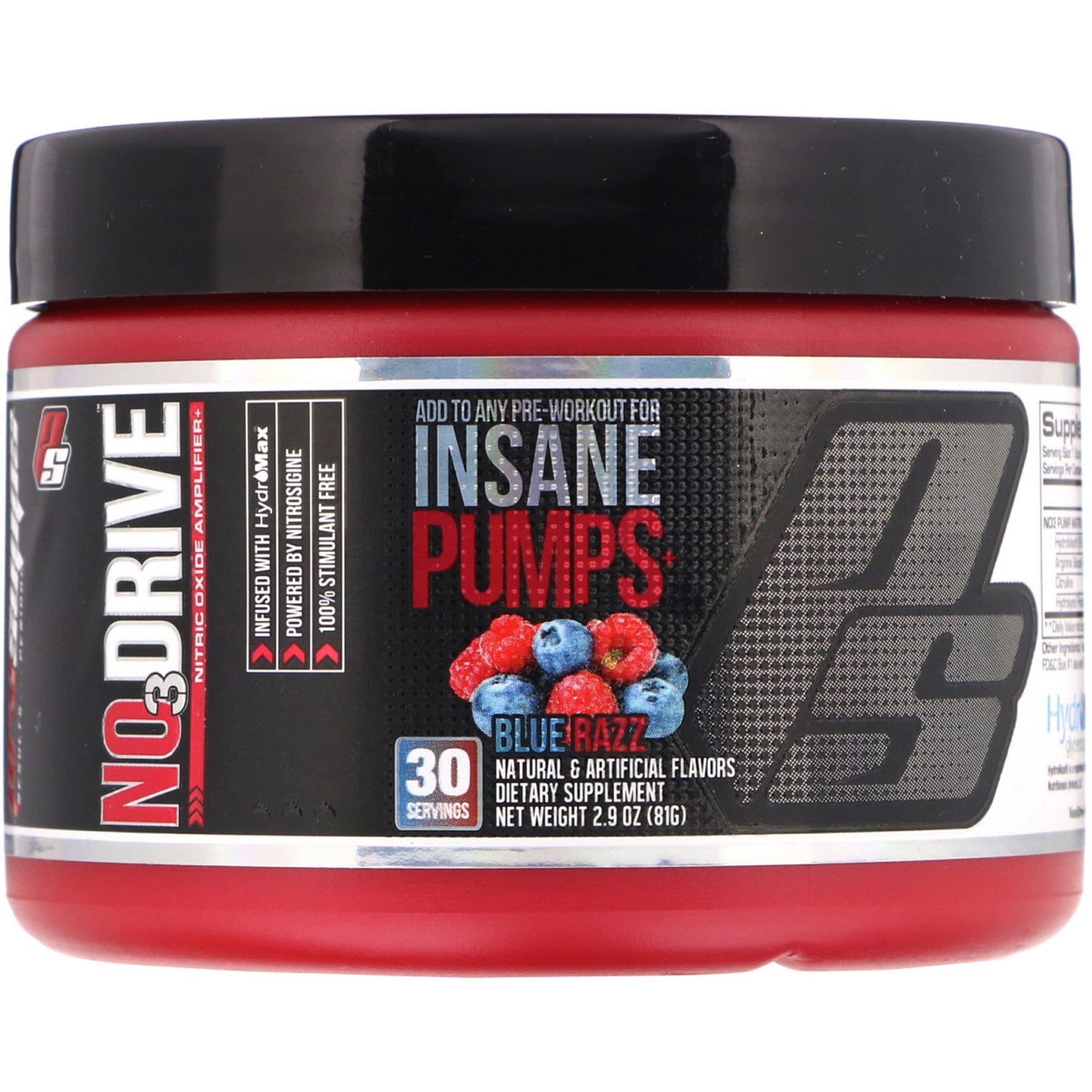 ProSupps, NO3Drive, Nitric Oxide Amplifier, Blue Razz, 2.9 oz (81 g)