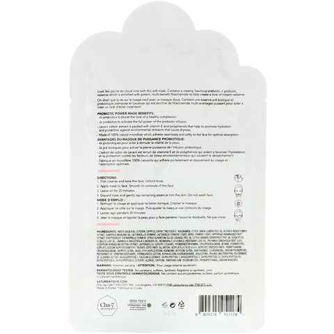 Saturday Skin, Cotton Cloud, Probiotic Power Mask, 1 Sheet, 0.84 fl oz (25 ml)