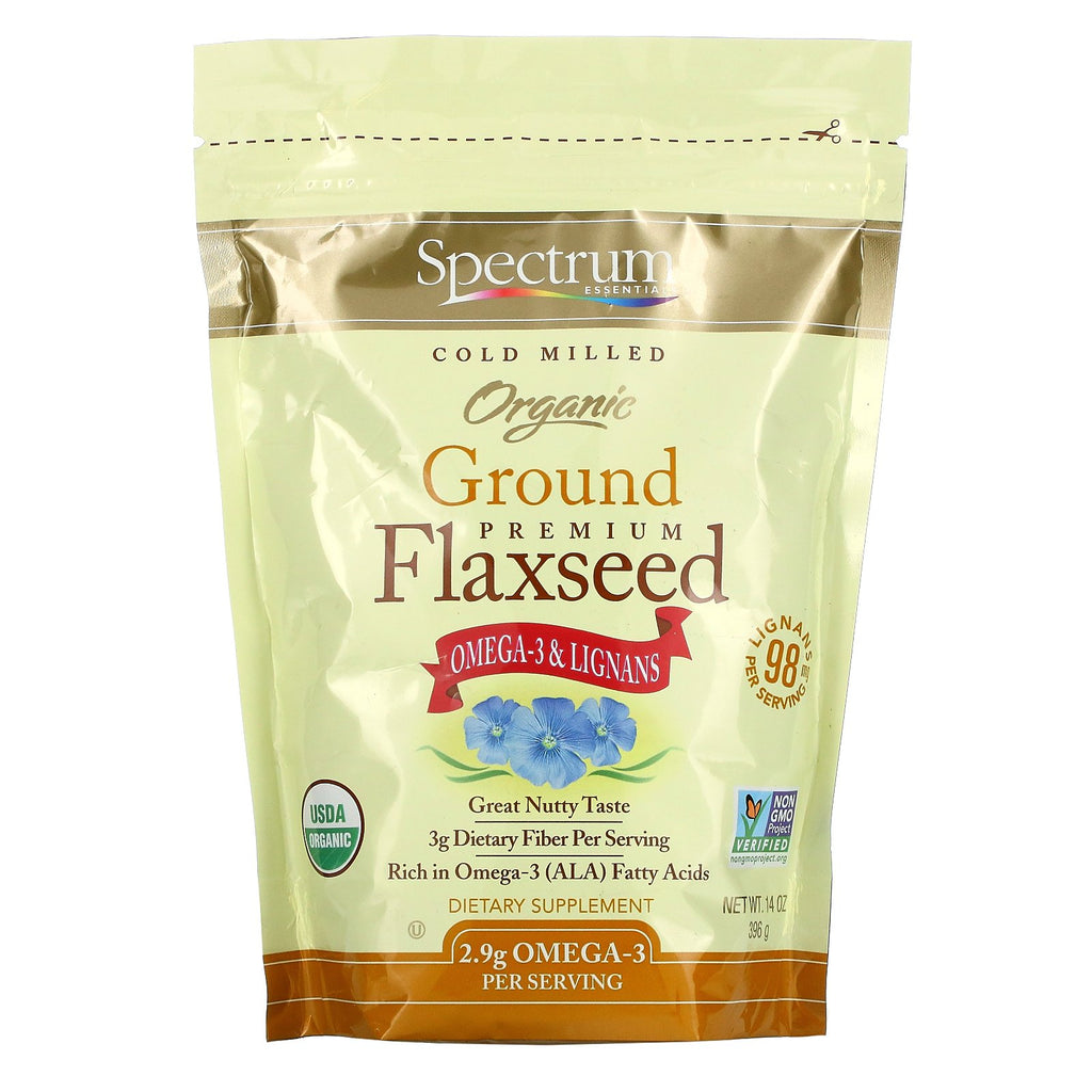 Spectrum Essentials, Organic Ground Premium Flaxseed, 14 oz (396 g)