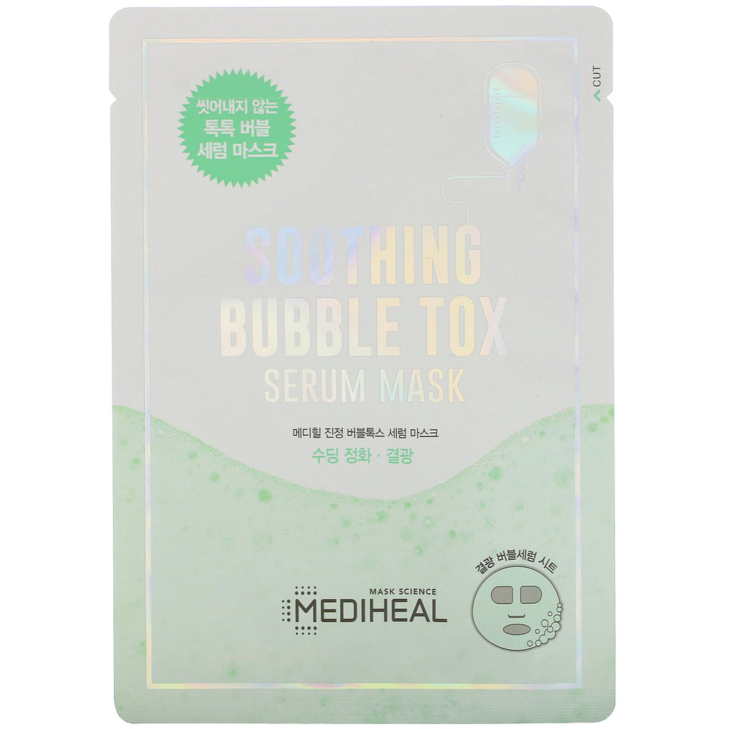 Mediheal, Soothing Bubble Tox Serum Beauty Mask, 10 Sheets, 18 ml Each