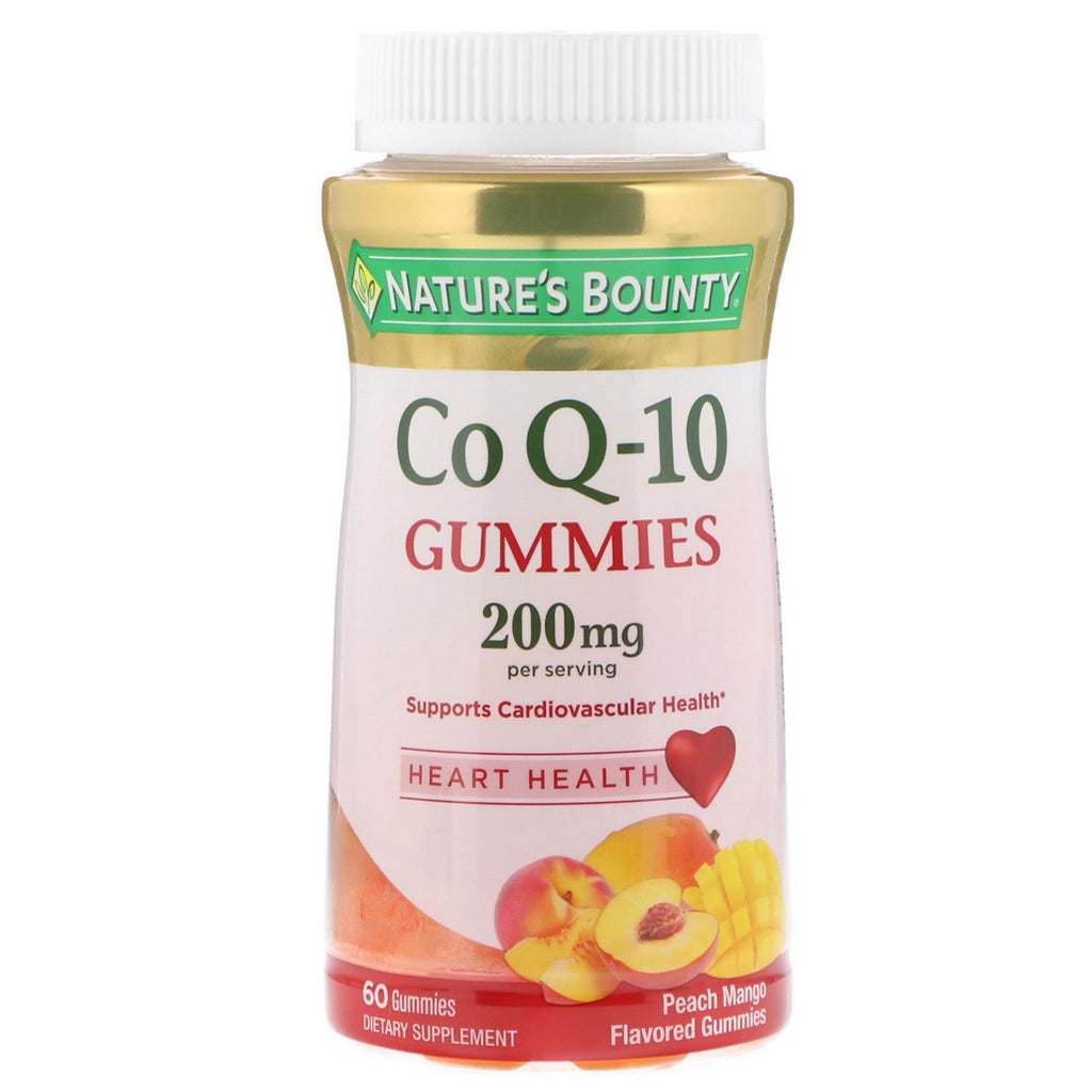 Nature's Bounty, Co Q-10 Gummies, Peach Mango Flavored, 200 mg, 60 Gummies