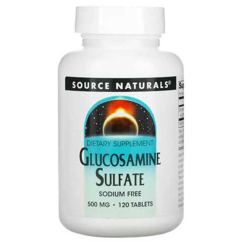 Source Naturals, Glucosamine Sulfate, Sodium Free, 500 mg, 120 Tablets