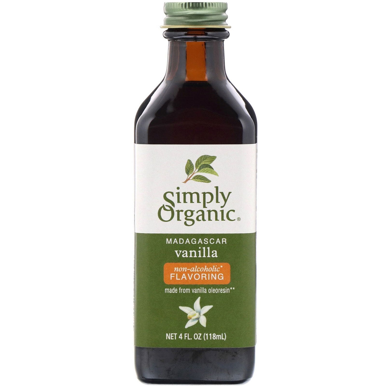 Simply Organic, Madagascar Vanilla, Non-Alcoholic Flavoring, Farm Grown , 4 fl oz (118 ml)