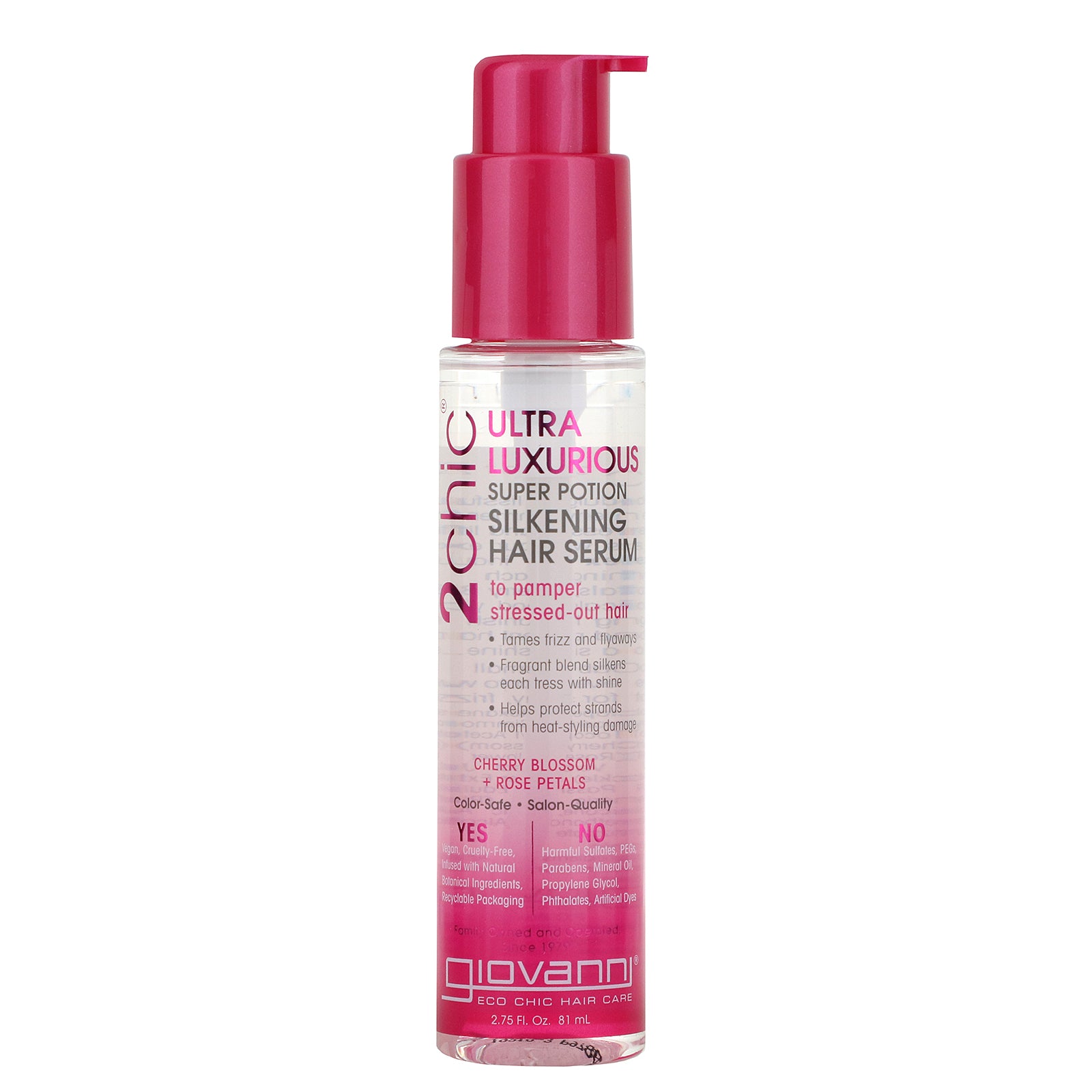 Giovanni, 2chic, Ultra-Luxurious Super Potion Silkening Hair Serum, Cherry Blossom & Rose Petals, 2.75 fl oz (81 ml)